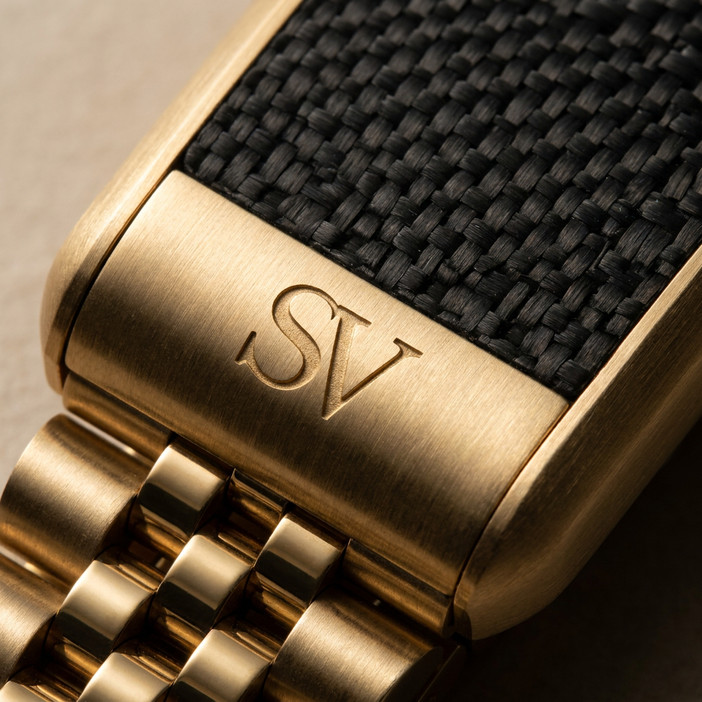 Champagne — WHOOP sensor housing, macro detail