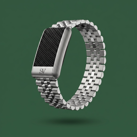 Steel — Sovren metal WHOOP band, brushed and polished stainless steel link bracelet